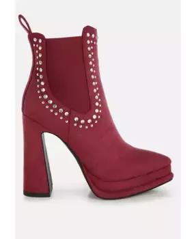 Высокие ботинки до щиколотки Dalton с декоративными шипами London Rag, красный