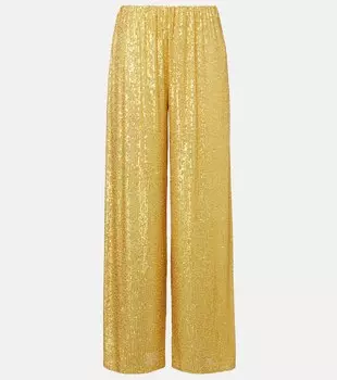 Высокие брюки-клеш с пайетками Norma Kamali, Asparagus