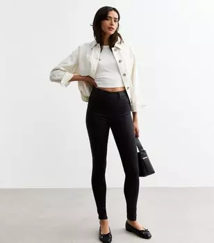 Высокие черные джеггинсы Lift & Shape Emilee New Look, черный