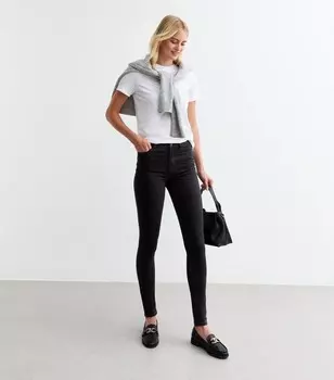 Высокие черные джинсы скинни Amie со средней посадкой New Look, черный