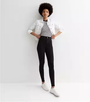 Высокие черные джинсы суперскинни Hallie с высокой талией New Look, черный