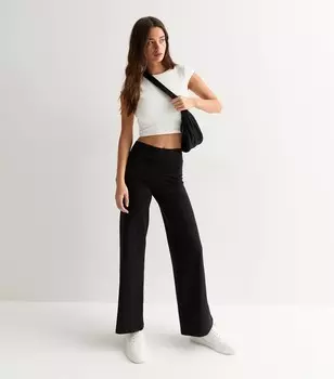 Высокие черные широкие леггинсы New Look, черный