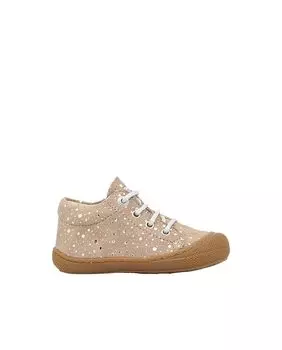 Высокие девичьи кеды для первых шагов из замши с принтом Naturino, серый