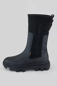 Высокие дизайнерские ботинки из кожи и текстиля G-Star Raw, черный