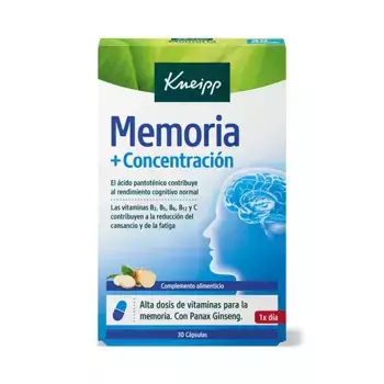 Высокие дозы витаминов для памяти Memoria Y Concentracin Kneipp, 30 UD