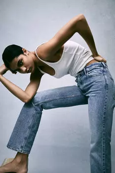 Высокие джинсы bootcut H&M, синий