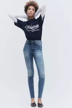 Высокие джинсы скинни H&M, синий