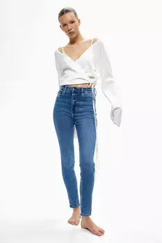Высокие джинсы скинни H&M, синий