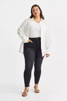 Высокие джинсы скинни true to you H&M, черный