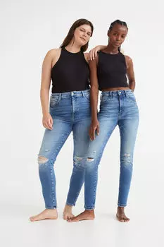 Высокие джинсы скинни true to you H&M, синий