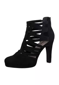 Высокие каблуки на шпильке с молнией для женщин Tamaris, цвет Black Suede
