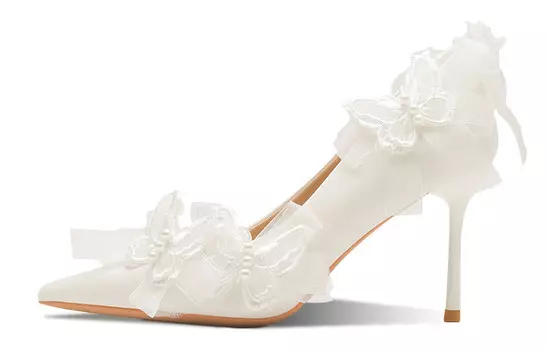 Высокие каблуки женские белые Ainer-Cat