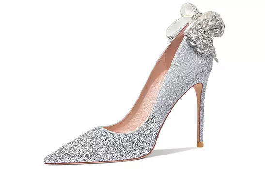 Высокие каблуки женские серебристые Lily Wei