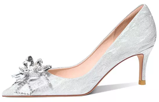 Высокие каблуки женские серебристые Lily Wei