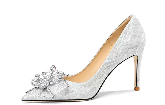 Высокие каблуки женские серебристые Lily Wei