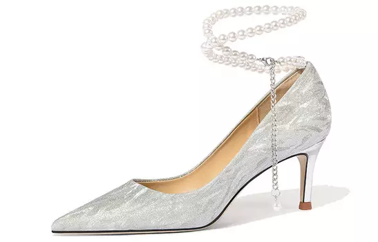 Высокие каблуки женские серебристые Lily Wei