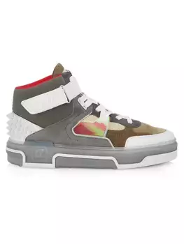 Высокие кеды Astroloubi на шипованном каблуке Christian Louboutin, серый