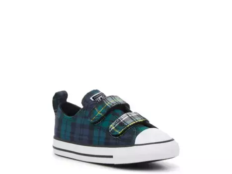 Высокие кеды Converse Chuck Taylor All Star Plaid — детские, сине-зеленая клетка