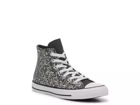 Высокие кеды Converse Chuck Taylor All Star Glitter — детские, темно-серые/многоцветные