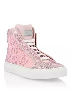 Высокие кеды Crystal PHILIPP PLEIN, розовый/розовый