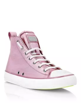 Высокие кеды из ламинированной кожи Megastar Philipp Plein, цвет Rose / Pink