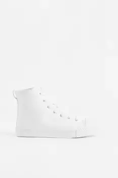 Высокие кеды из парусины H&M, белый