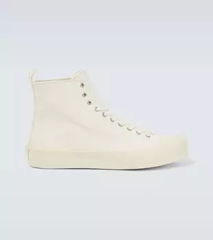 Высокие кеды из парусины Jil Sander, белый