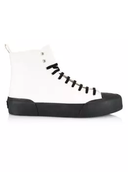 Высокие кеды из плотной ткани Jil Sander, черный