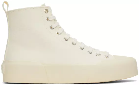 Высокие кеды из плотной ткани Off-White Jil Sander