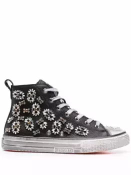 Высокие кеды Megastar с кристаллами Philipp Plein, черный