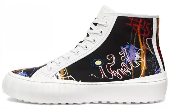 Высокие кеды мужские Fendi с принтом, разноцветный