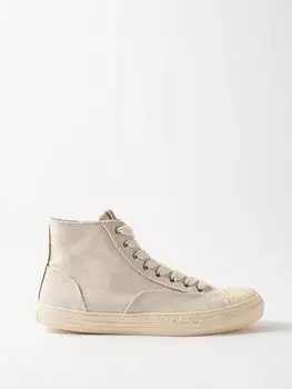 Высокие кеды past sole из органической ткани Mihara Yasuhiro, белый