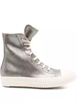 Высокие кеды с металлической застежкой-молнией Rick Owens, серый