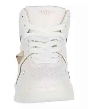 Высокие кеды с одной заклепкой Valentino, цвет White Platinum