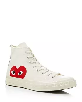 Высокие кеды унисекс Comme Des Garcons PLAY x Converse Chuck Taylor на шнуровке, коричневый/бежевый