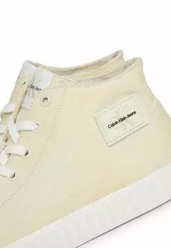 Высокие кеды Washed Calvin Klein, кремово-белые ярко-белые