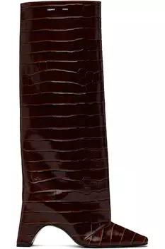 Высокие коричневые сапоги Croco Bridge Coperni
