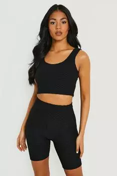 Высокие короткие байкерские шорты Boohoo, черный