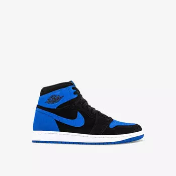 Высокие кожаные кроссовки Air Jordan 1 High с фирменной вышивкой Jordan, черный