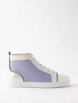Высокие кожаные кроссовки fun louis Christian Louboutin, белый