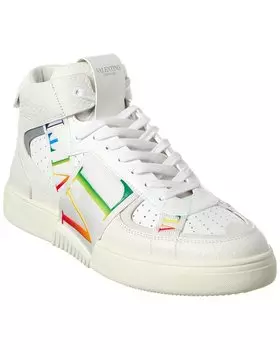 Высокие кожаные кроссовки Valentino VLTN, белый