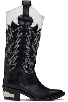 Высокие кожаные сапоги из жесткой кожи Toga Pulla, мультиколор