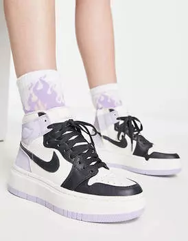 Высокие кроссовки Air Jordan 1 Elevate в титаново-сиреневом и темно-дымчато-сером цветах.