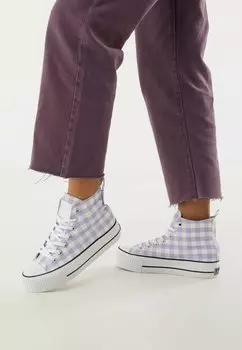 Высокие кроссовки British Knights Kaya Mid, сиреневая клетка