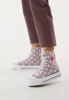 Высокие кроссовки British Knights Korkeavartiset Tennarit, фиолетовый дым на белом сердце