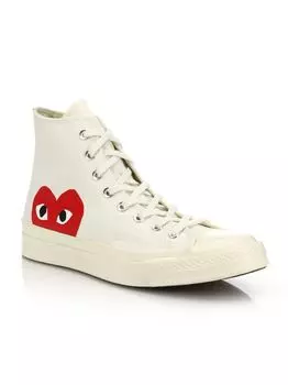 Высокие кроссовки Chuck Taylor All Star унисекс CdG PLAY x Converse Comme des Garons PLAY, бежевый
