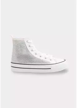 Высокие кроссовки Crystal Sparkle Canvas High Top Trainers Love Lemonade, белый