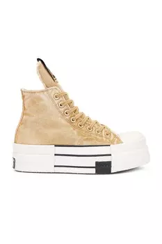 Высокие кроссовки DBL Drkstar из коллаборации с Converse Drkshdw By Rick Owens, цвет Overdyed Blonde