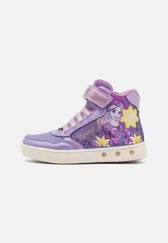 Высокие кроссовки Disney Princess Rapunzel Geox, цвет lilac/yellow