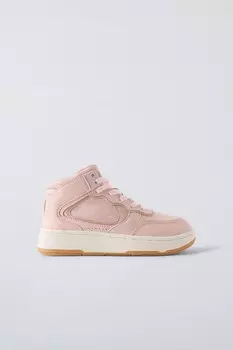 Высокие кроссовки граффити ZARA, розовый